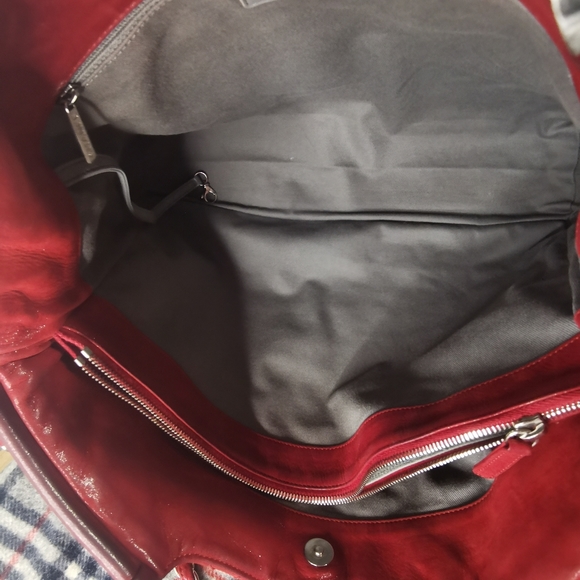 (Sold)100% Authentic Channel Lamb Skin Tote, Crossbody In Red - Picture 14 of 16